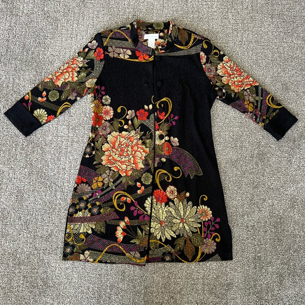 Draper’s & Damon’s Mandarin Floral Duster Women’s Size Medium